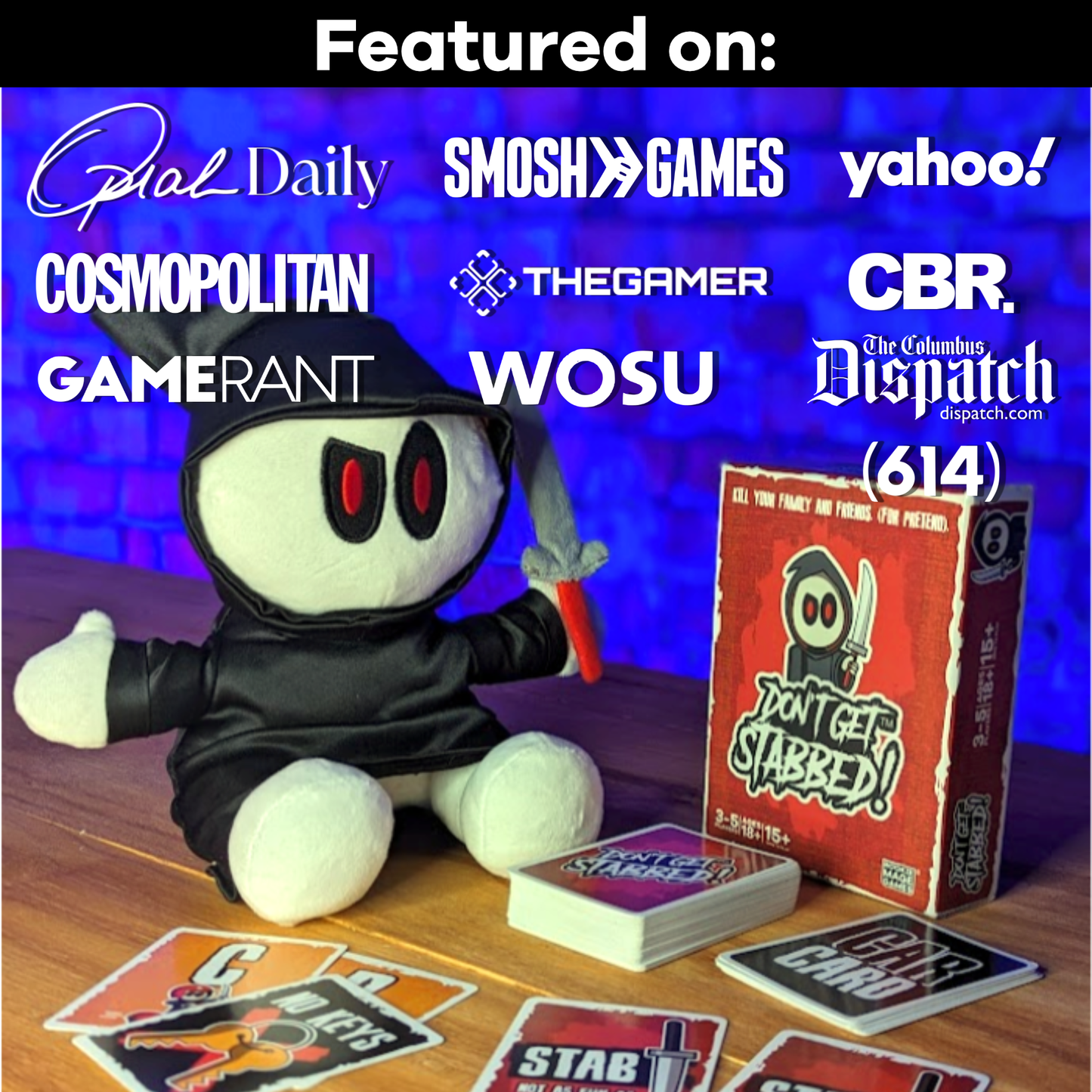 Don't Get Stabbed! Card Game and Plushy Bundle